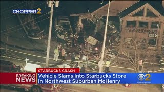 Pickup Crashes Into Starbucks Causing Building Collapse