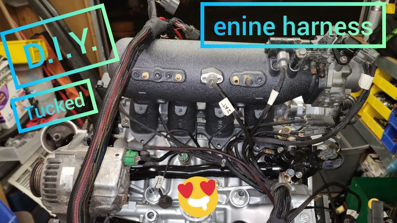 D.I.Y. Tucked Engine Harness. [honda civic obd1] YouTube