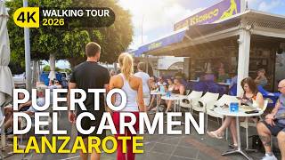 The Strip Puerto del Carmen, Lanzarote 2026, Relaxing 4K Walking Tour | No Talking POV
