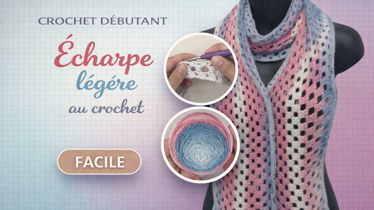 Comment faire une écharpe facile au crochet : tuto en pas à pas - YouTube