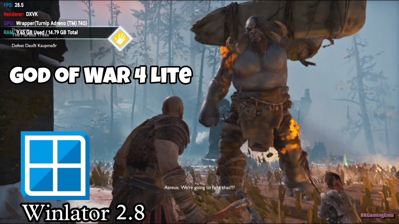 Геймплей God of War 4 Lite (HD 30+ кадров в секунду) Winlator Bionic Ludashi V.2.8 - Исправлена ​...