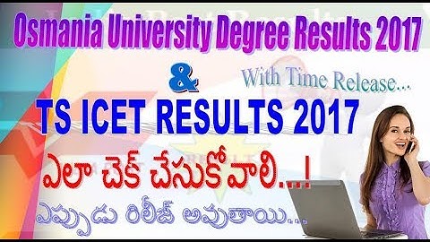 How to Check OU Degree Results & TS ICET rESULTS 2017|With Time|Latest Update On:12:40pm||TELUGU