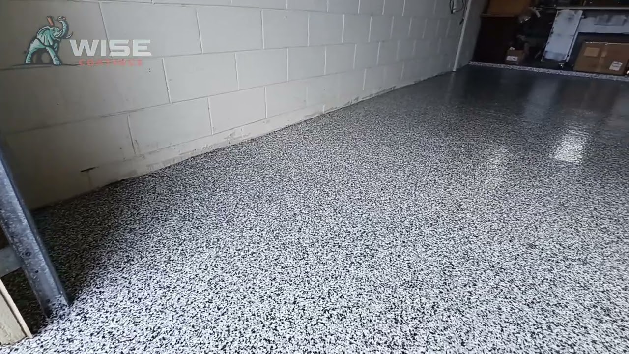 From Drab to Fab - Tuxedo Flake Garage Epoxy Floor