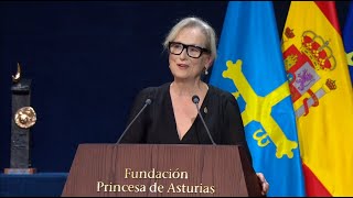 Meryl Streep's moving acceptance speech - Princess of Asturias Award For The Arts 2023 (English, HD)