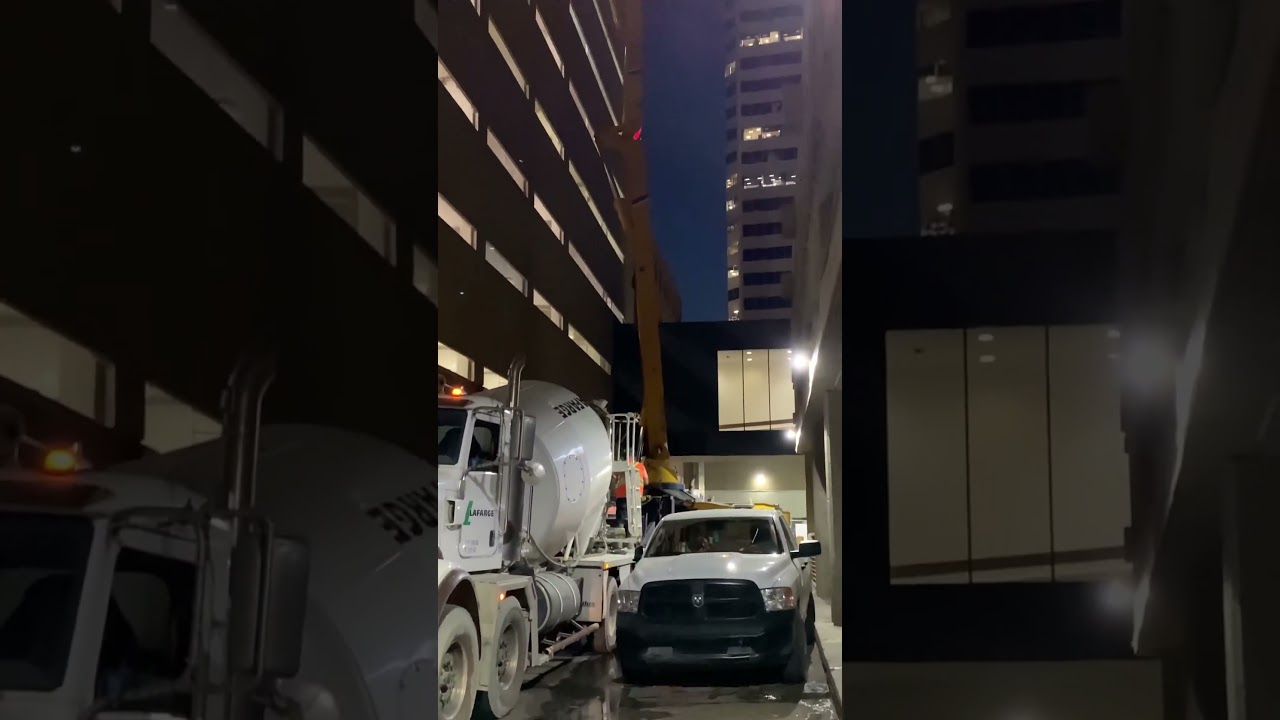 Pouring concrete Downtown YEG 