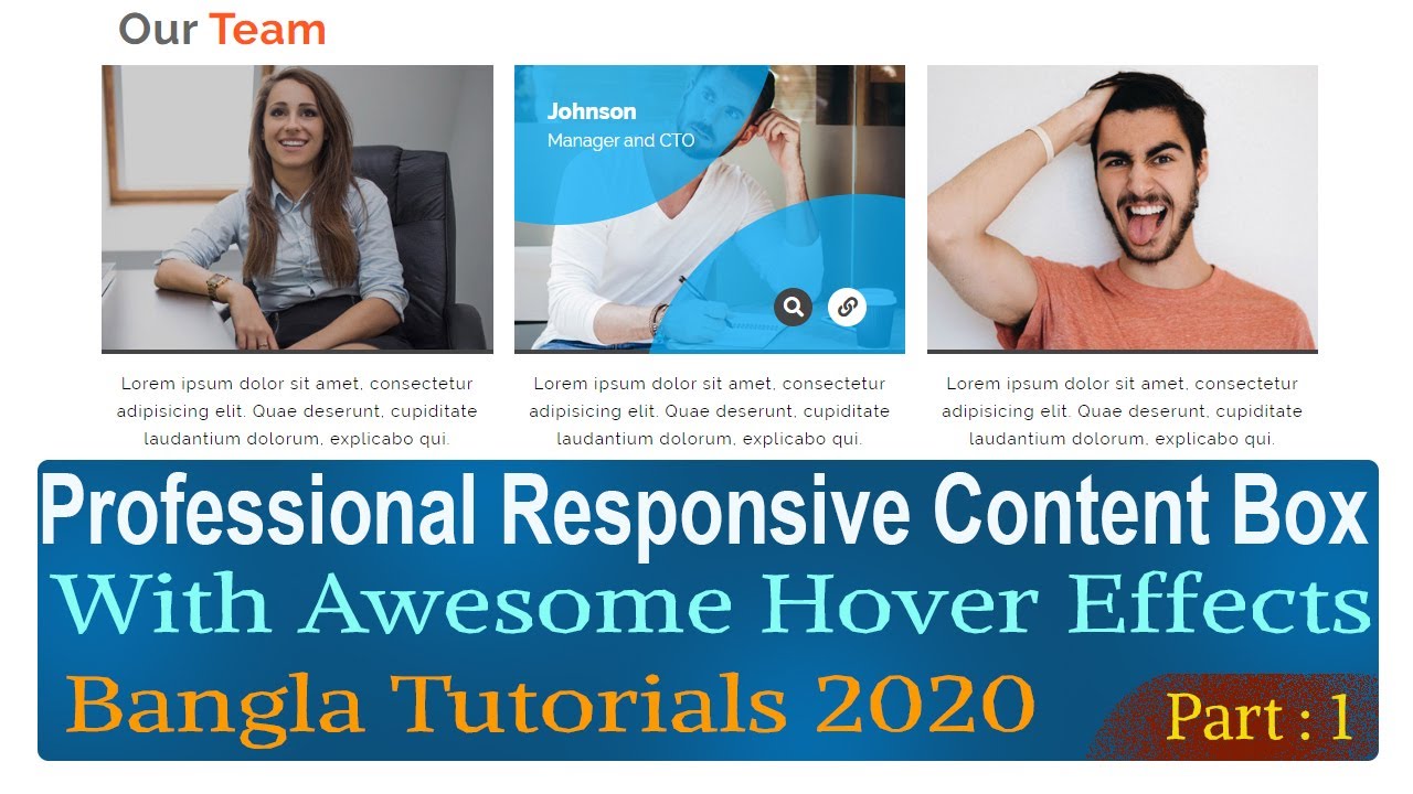 Responsive Content Box with Awesome Hover Effects | How to Use After ...