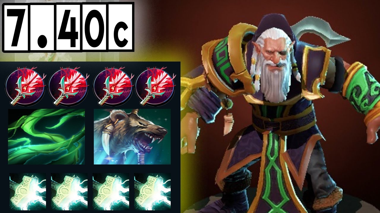 Одинокий Друид - НОВЫЙ ПАТЧ! [Полный геймплей матча Dota 2] 7.40b