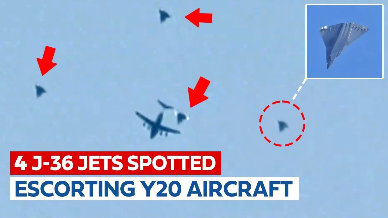 4 J-36 Jets Spotted with Y-20 Aircraft - What's REALLY Going On? - YouTube