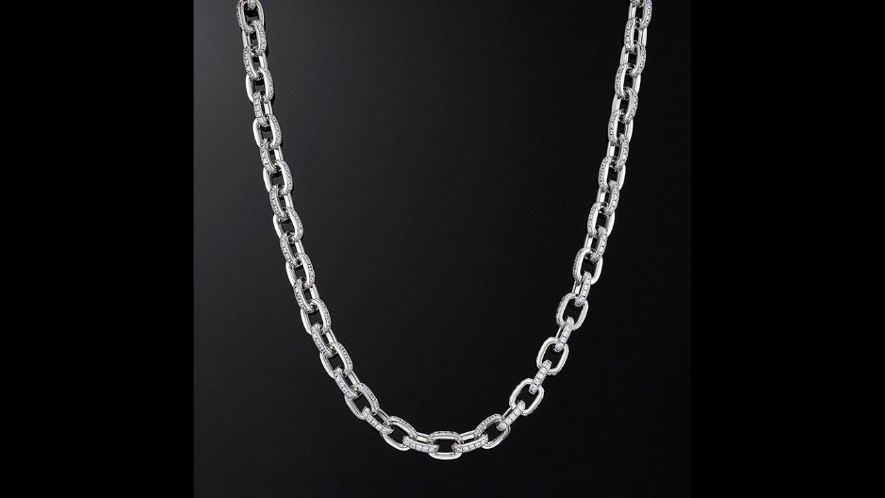 10mm H-Link Chain in White Gold | ICEGIANT Jewelry