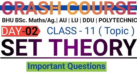 BHU BSc. Maths entrance crash course | Set theory - Important questions | Shortcut method and trick