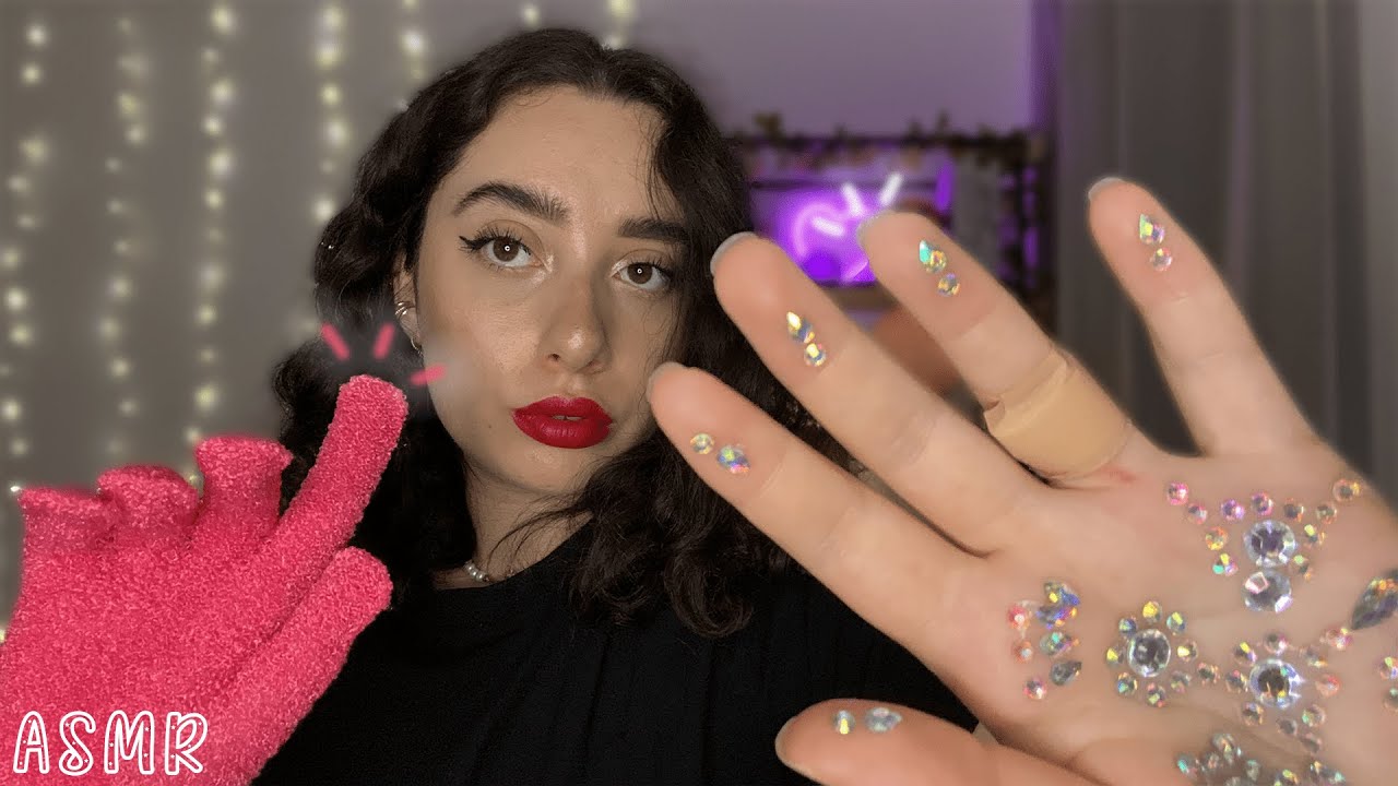 🌙 ASMR FRANÇAIS : MES MOUVEMENTS DE MAINS VONT T'ACHEVER 👐🏻✨(gants, griffe, strass…)