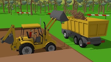 Excavator and Truck, Dump Truck and Concrete Mixer Truck & Street Vehicles & Construction Machinery