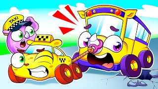 Driver RHINO Rides a TAXI and Helps the City Rescuers || BABY CARS KIDS SONGS