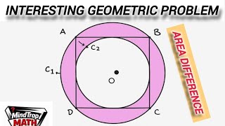 Math | Inside vs Outside Circle – Can You Find the Area Difference? 😱 Question N9