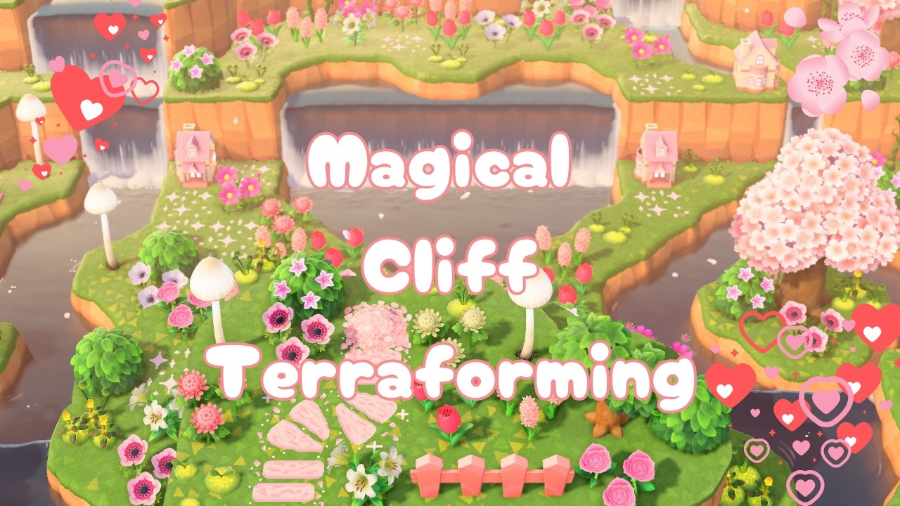 Day 11 | Let's Build Magical Cliffs |14 Day Challenge| Lovecore Island | Sweet Pea| ACNH