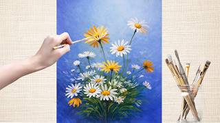 Relaxing Daisy Painting You Can Try Today | Easy Acrylic Flower Painting Tutorial #197 screenshot 4
