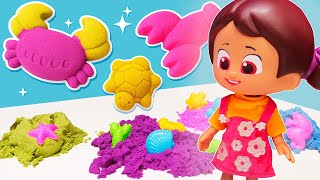 Kinetik Kum Oyunları! Niloya Renkli Kurabiyeler Yapıyor 🍪🌈 | Eğlenceli Çocuk Videosu