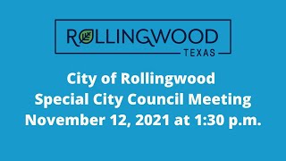 11-12-2021 Special City Council Meeting to Canvass General and Special Elections