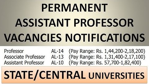 Permanent Assistant Professor Vacancies in Govt Universities 1,82,400 pm | PG(With/With Out UGC NET)