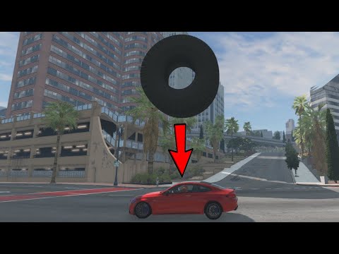 Mercedes-Benz C-Class vs Large Tire 😱 BeamNG.Drive