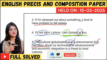 CSS 2025 Precis Paper Solved | Synonyms, Antonyms, Correction, Punctuation, Pair of Words, etc.