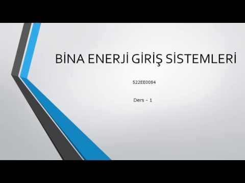 Bina enerji giriş sistemleri