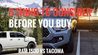 Dodge Ram 1500 vs Toyota Tacoma - 5 things to consider before you buy!