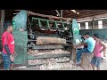 Wood Peeling Machine Working Process | Plywood Material Core Veneer Making