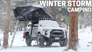 Solo Winter Storm Camping w/ Rooftop Tent And Diesel Heater