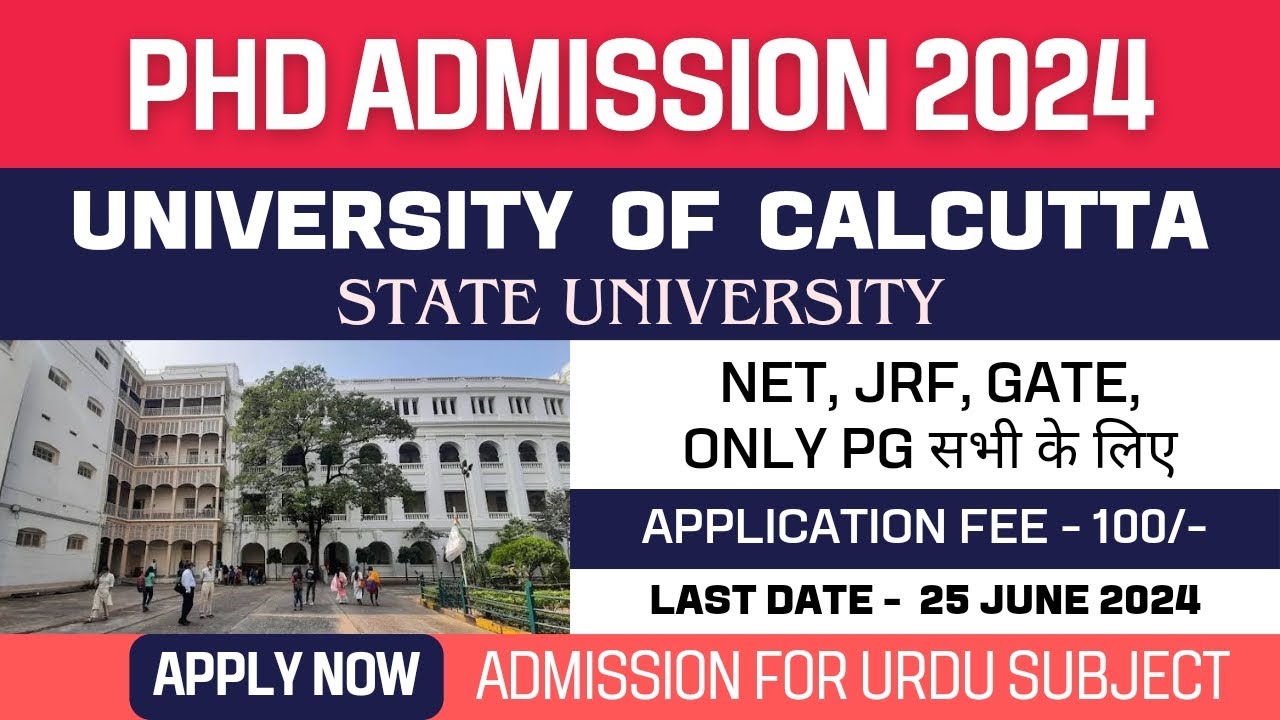 New PhD Admission 2024 | University of Calcutta | State Government ...