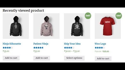 5) Woocommerce Plugin Development: Recently Viewed products