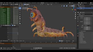 Oculon, Idle Animation. Centipede Eyeball Monster.