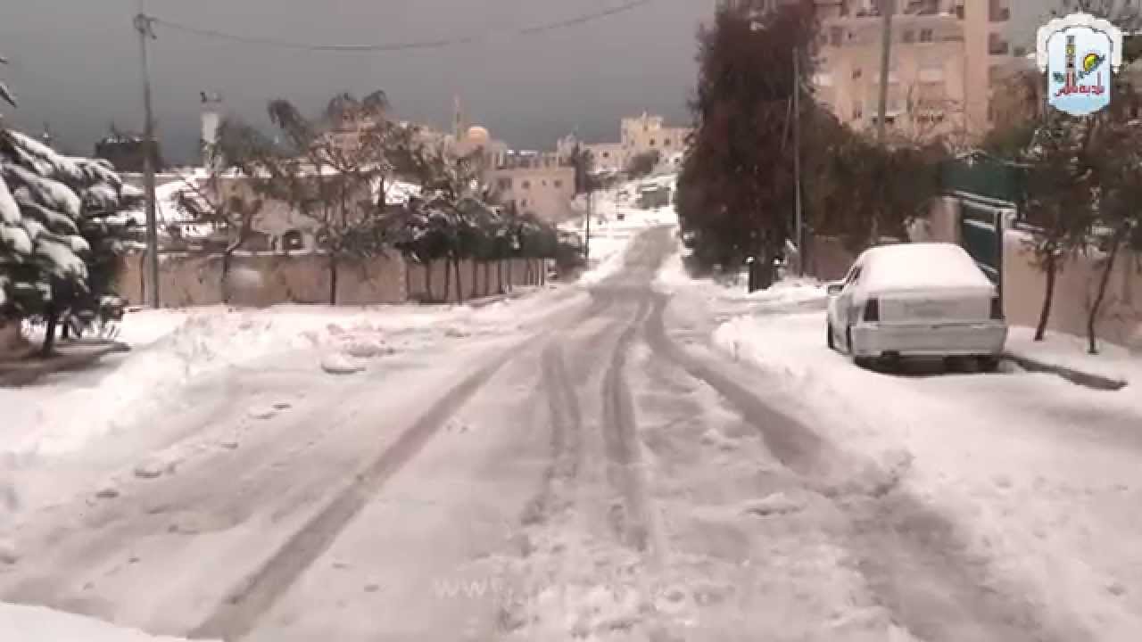 جولة في شوارع مدينة نابلس واجواء تساقط الثلوج