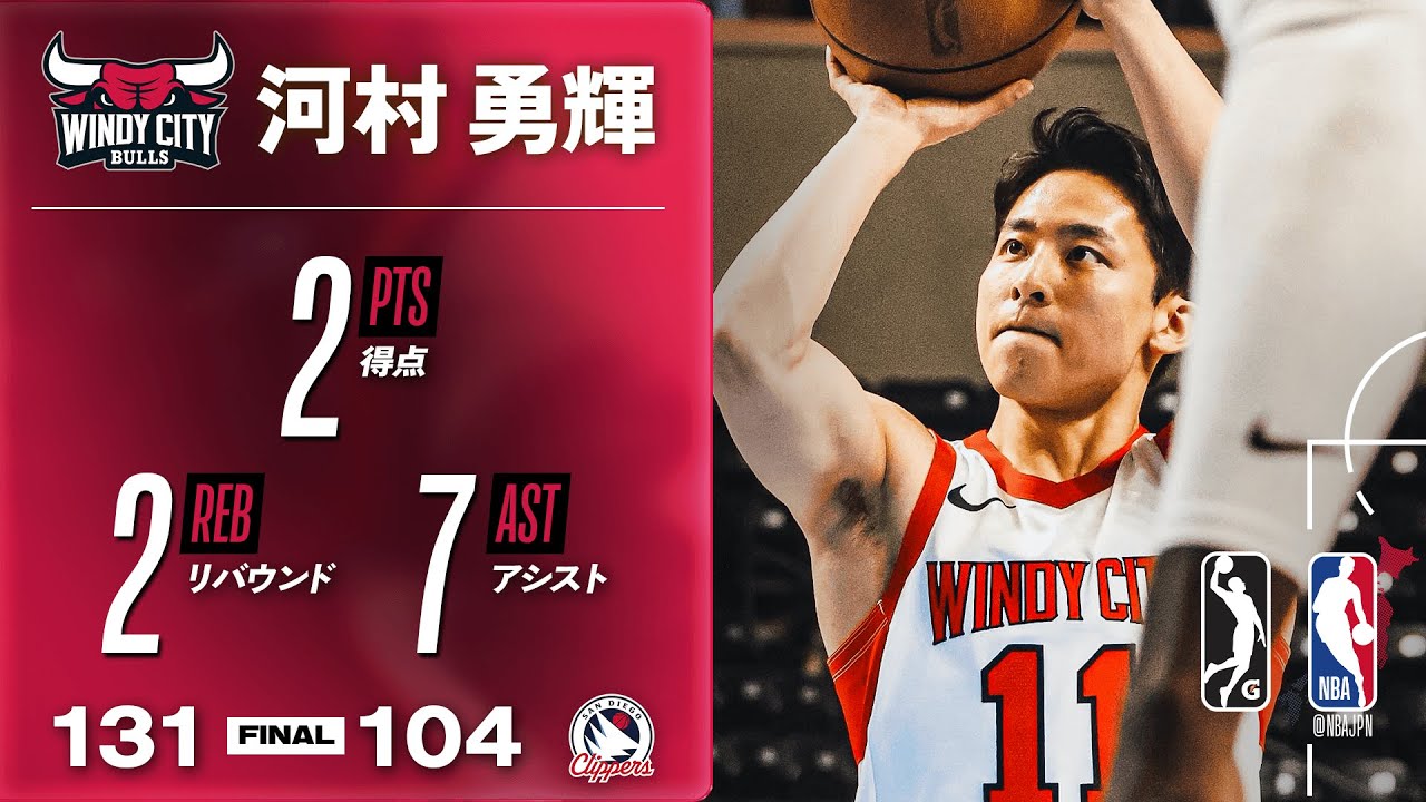 【3か月ぶりにコートへ🏀】河村勇輝が復帰戦で7アシストをマーク🔥