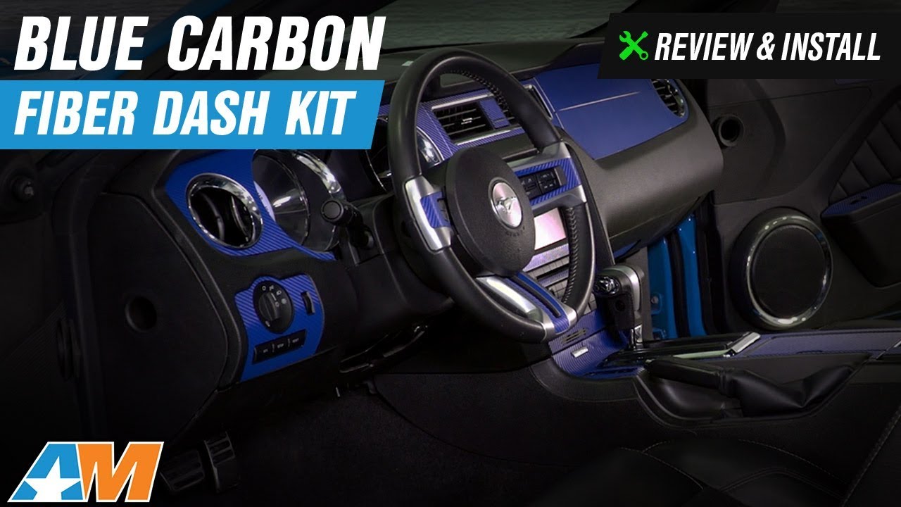 2010 2014 Mustang Blue Carbon Fiber Dash Kit Review Install