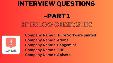 Part 1-Interview Questions and answer of multiple companies –