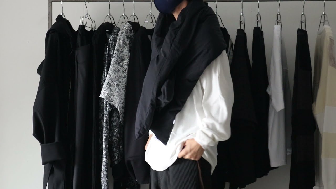 STUDIO NICHOLSON / ECODOWN TECH COTTON PADDED SCARF[PLUME / SN-708