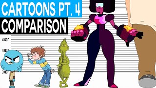 Cartoon Character Size Comparison | Popular Cartoon Characters Heights Part 4