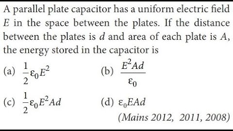 A parallel plate capacitor has a uniform electric field E in the space between the plates.