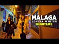LOVELY WINTER NIGHTLIFE MALAGA CITY 2023 SPAIN Mlaga 4K