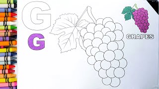 abc letters and words/grapes coloring by Rainbow Rendition #alphabet #coloring #abcd #video #learn