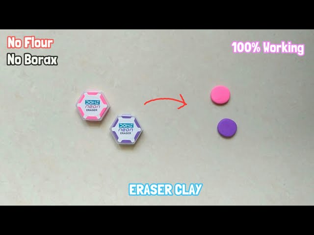 How To Make Clay By Eraser 🤯 DIY SOFT CLAY 🥰 By Apsara Eraser 🔥 200%  Working Homemade Eraser #clay 