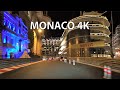 Monaco 4k  night drive  europes billionaire resort city