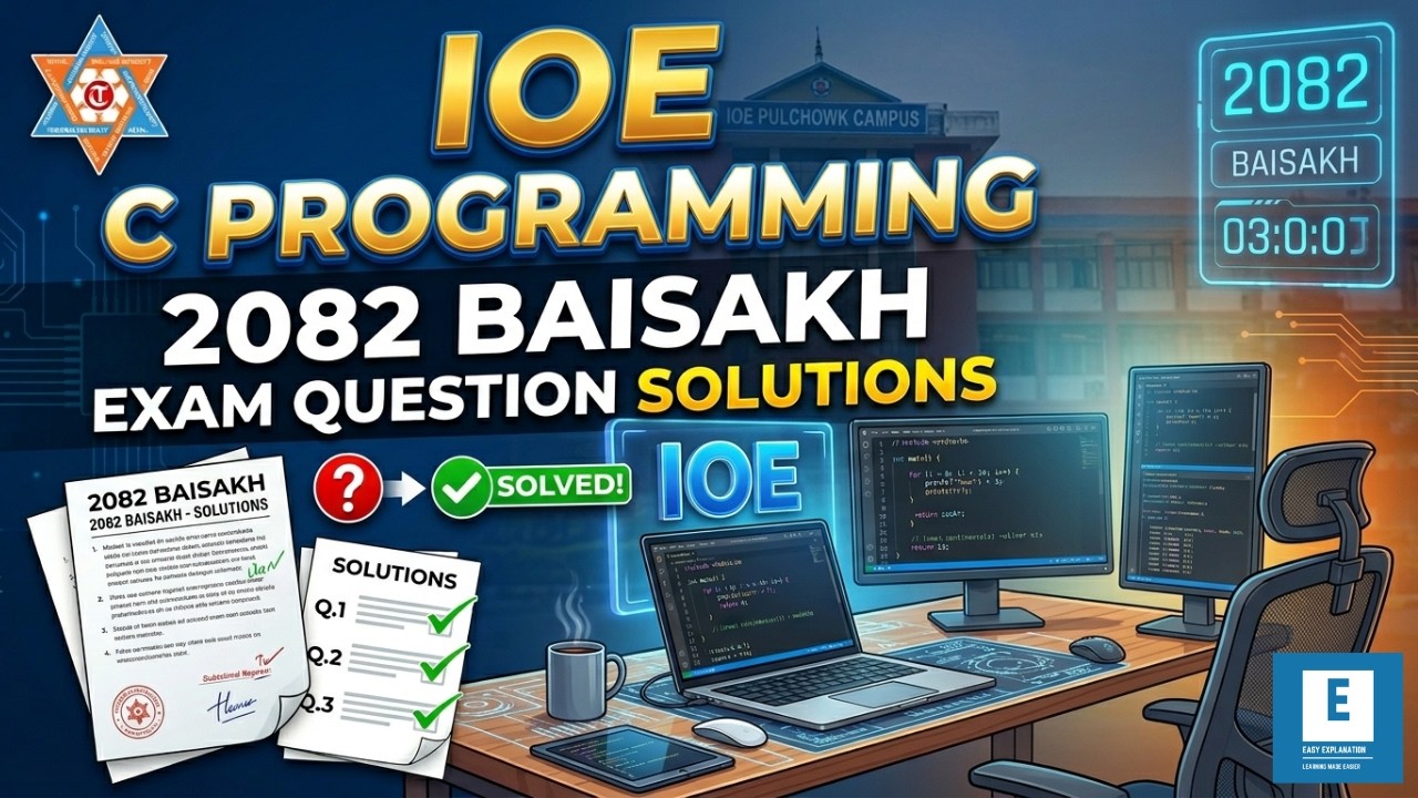 LEC 85:C PROGRAMMING 2082 BAISAKH OLD QUESTION SOLUTION - YouTube