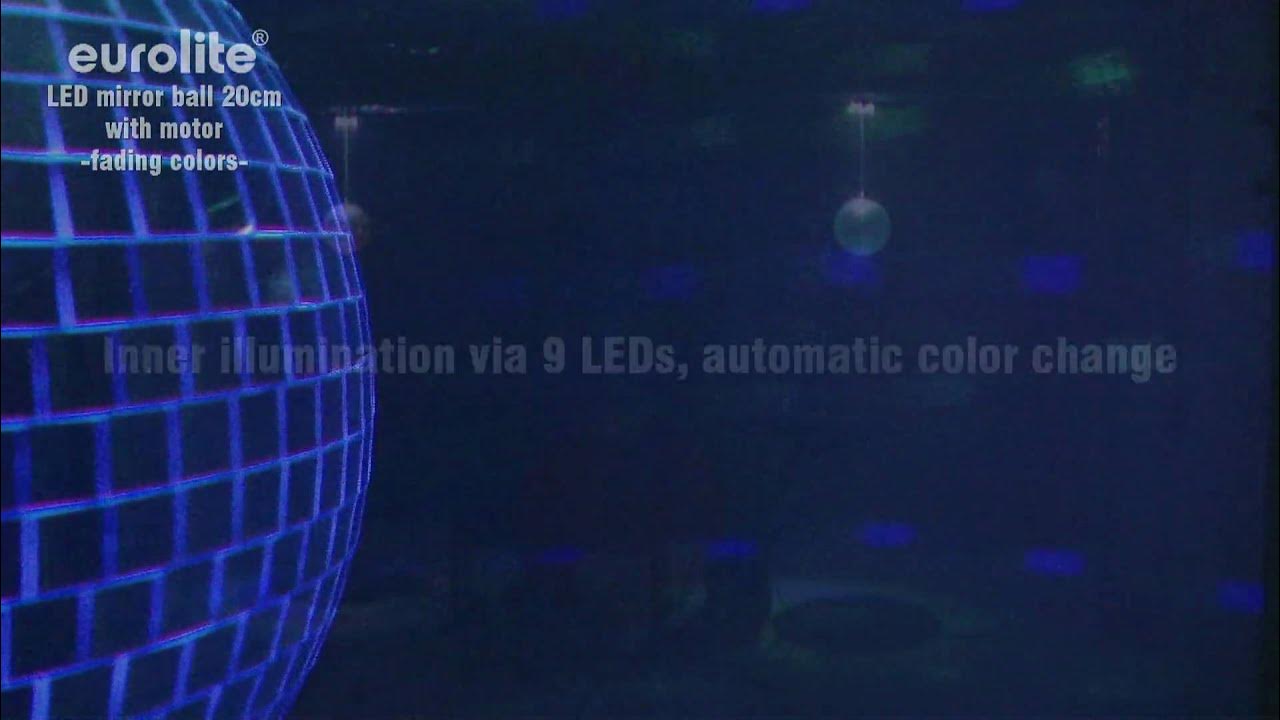 tyk Tarif klart EUROLITE LED Spiegelkugel 20cm mit Motor "Fading Colors" - YouTube