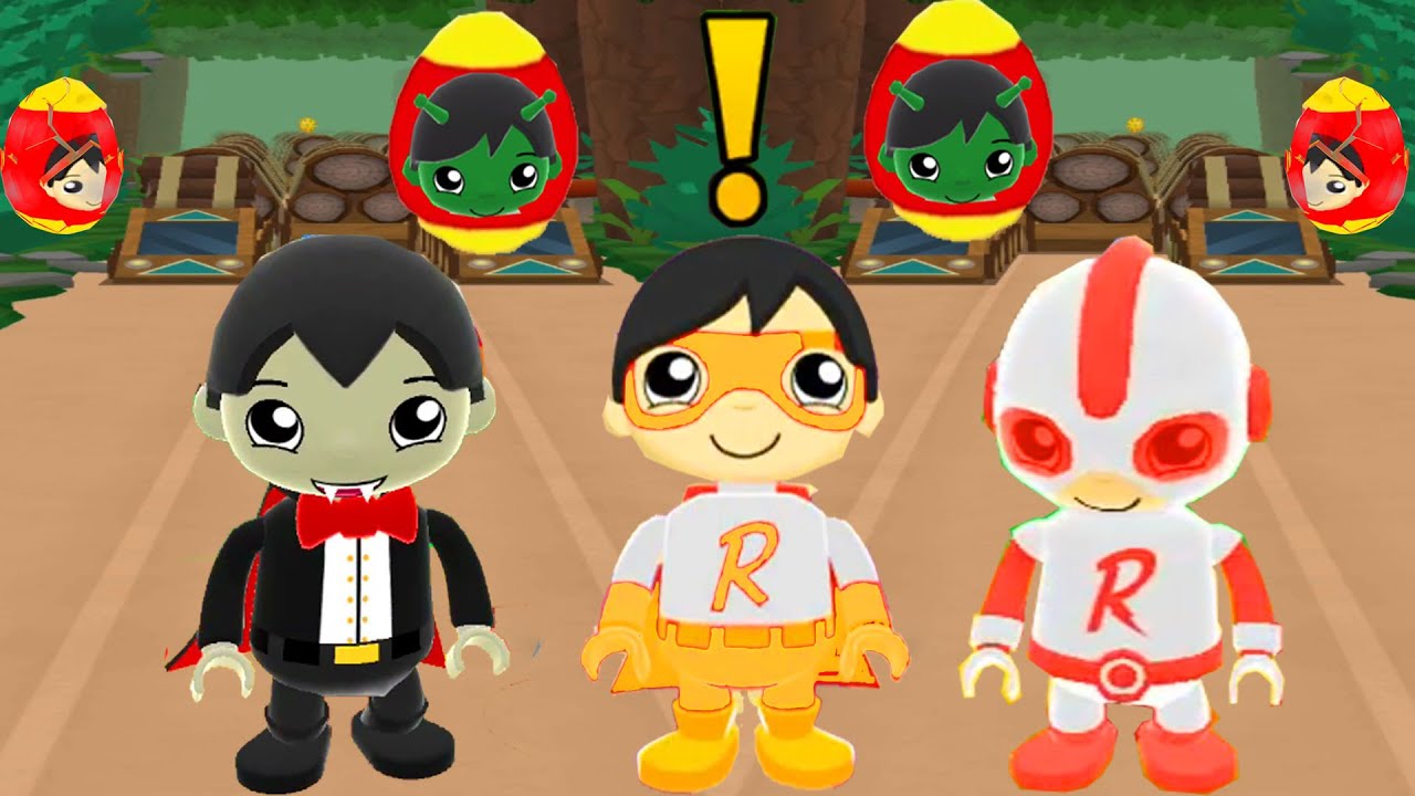 TAG WITH RYAN YELLOW TITAN VS COUNT VS RICOCHET RYAN MYSTERIOUS EGG SURPRISE GAMEPLAY