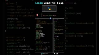 CSS Loader using HTML & CSS #webdesign #cssloader