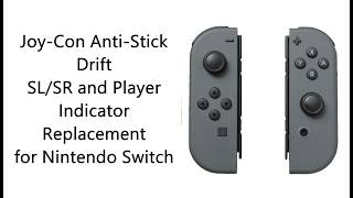 Celebrity Stick Drifting Joy Con Left and Right Stick, SL and SR, and Player Indicator LED Replacement Wealth