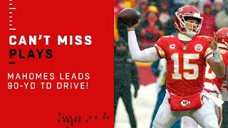 Patrick Mahomes' 1st Career Playoff TD Drive Goes 90 Yards!