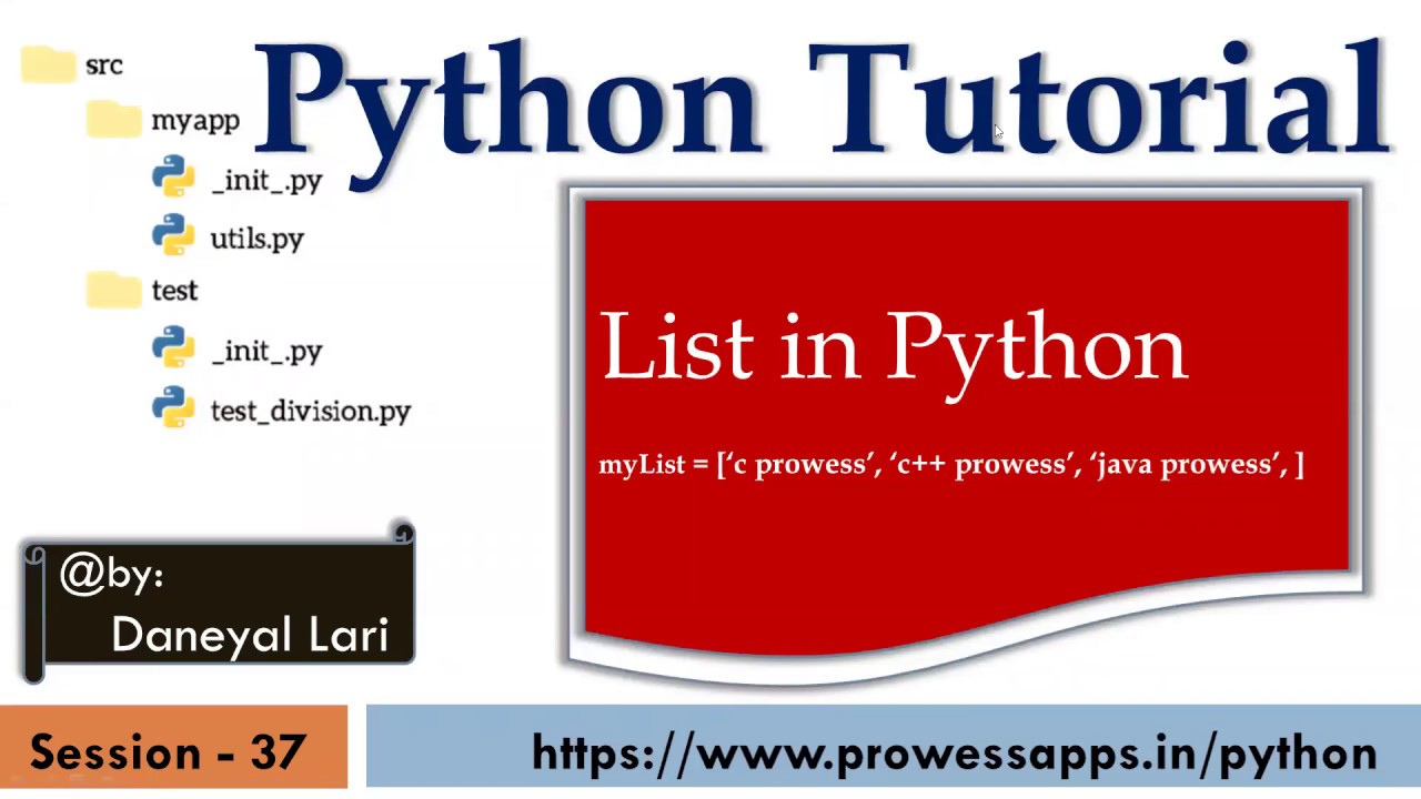#37 Python Tutorial for Beginners | List in Python | List Slicing | Accessing List elements